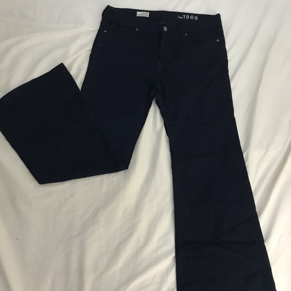 gap | dark blue denim wide leg pants